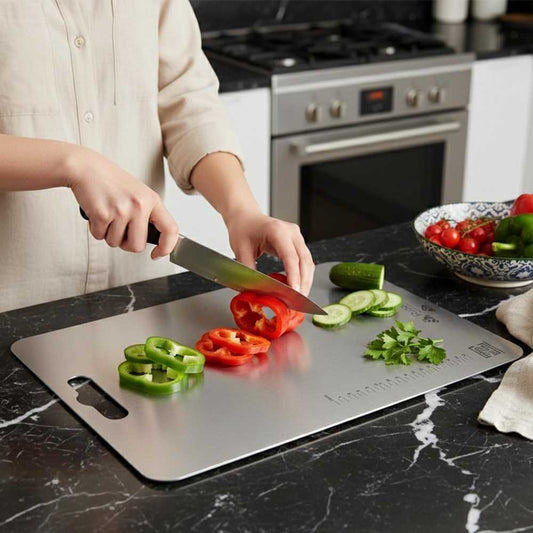 Premium Bamboo Cutting Board with Easy-Grip Handle
