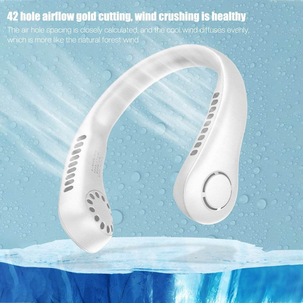 Vaneless Rechargeable Neck Hanging Bladeless Cooling Fan