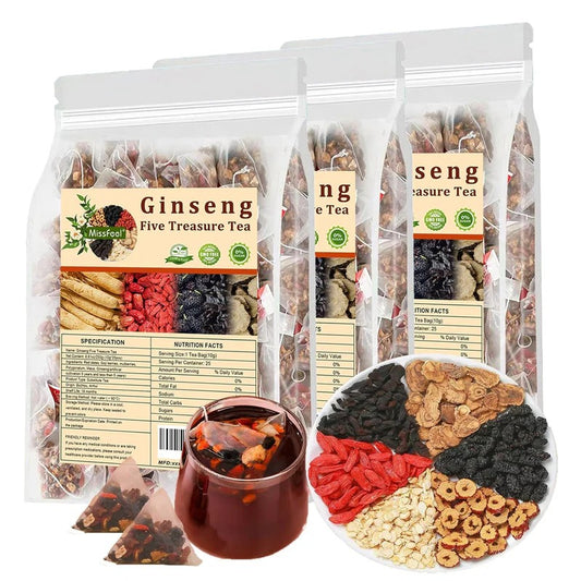 Premium Ginseng Five Treasure Tea – Traditional Herbal Health Blend