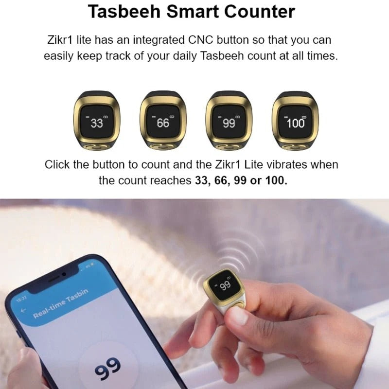 Premium Smart Zikr Ring – Islamic Prayer & Tasbeeh Tracker